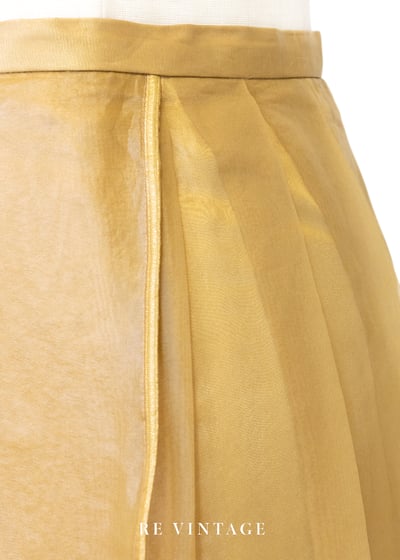 奶黃金莎色交疊網紗長裙（26"）5