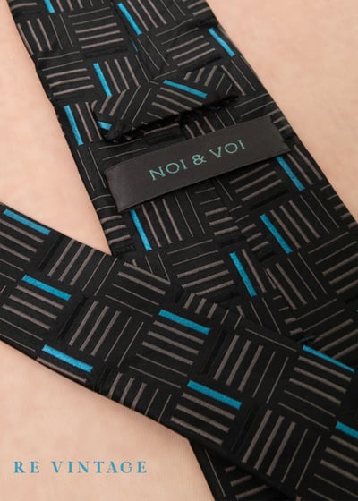 微光藍方格城市窗口領帶3