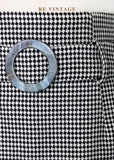 質感單品 - 經典黑白千鳥格短裙（26"）5