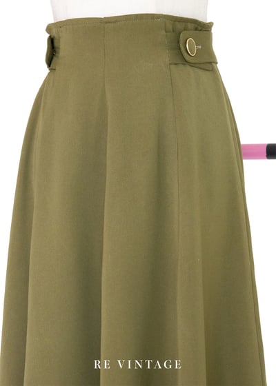 質感單品 - 橄欖綠高腰圓裙（22"）3