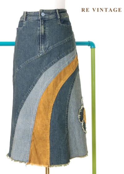 冬日午後一抹陽光一朵小花丹寧裙（27"）1