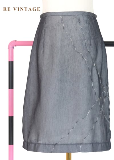 霧灰不規則線條短裙（25"）1