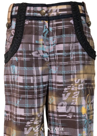 解構噴漆格紋直筒褲（28"）3