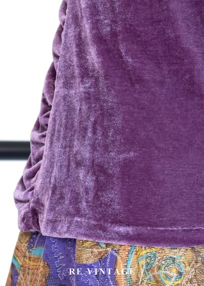 紫夜霓虹毛絨拉皺細肩帶背心10