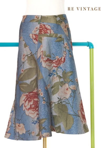 復古牡丹綠葉牛仔美裙（28"）9