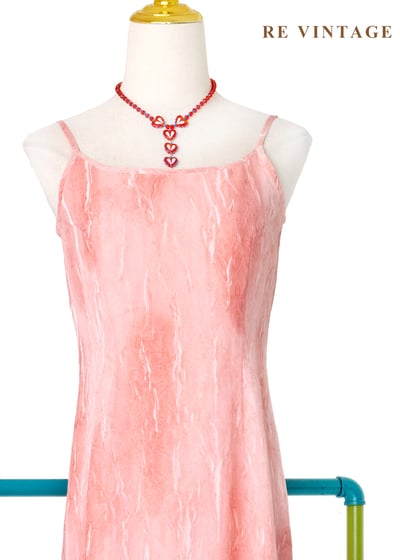 煙粉大理石紋細肩帶長洋裝3