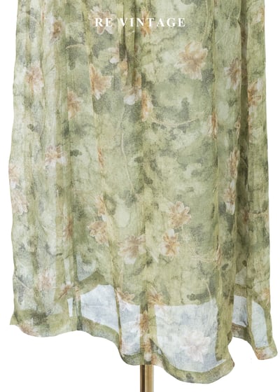 翠谷幽蘭渲染綠碎花長洋裝11