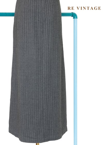 質感單品 - 倫敦霧中細條紋毛呢長洋裝11