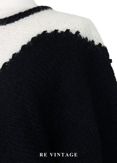 V型黑白序曲溫柔的夢針織毛衣5