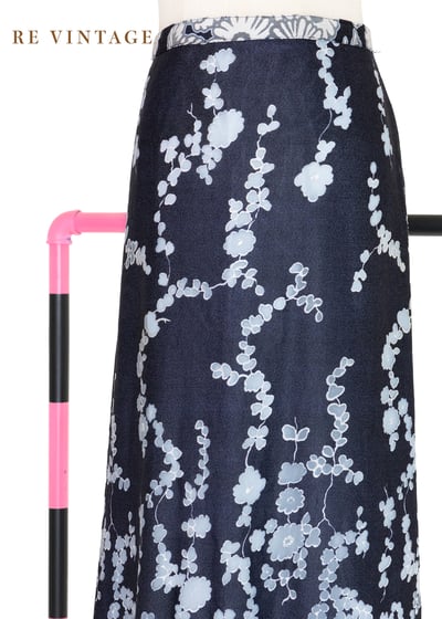 雙色藍韻花影長裙（26"）3