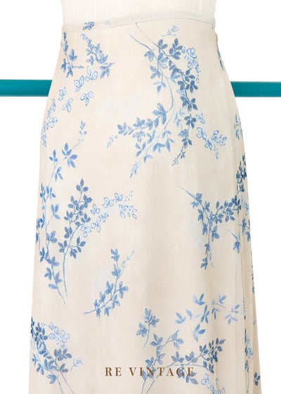 香草色藍色小花長裙（24-26"）3