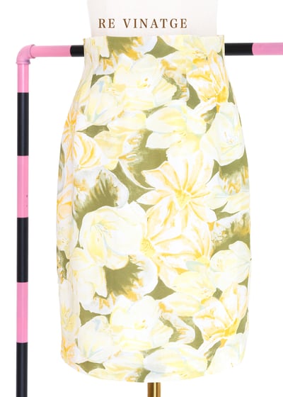 淡淡的粉黃色花朵短裙（26")1