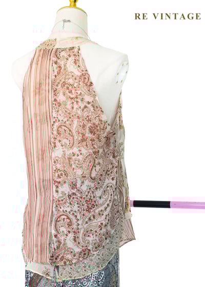 燕麥紅花卉迷人削肩背心12