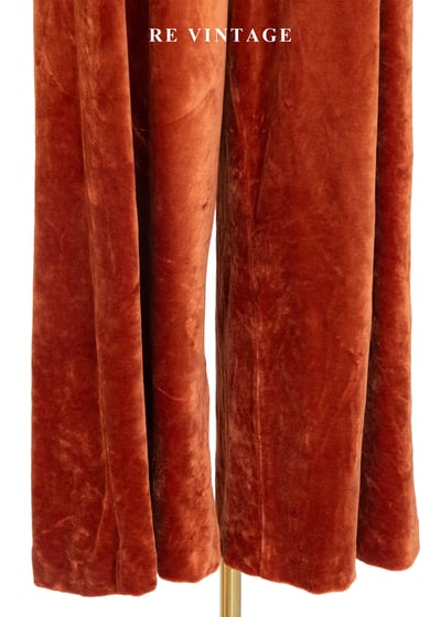 紅調暖橘色高腰寬版絨布長褲（24-28"）4