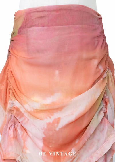 夕陽色的呼吸 - 暖橘渲染抽繩雪紡裙（27"）4