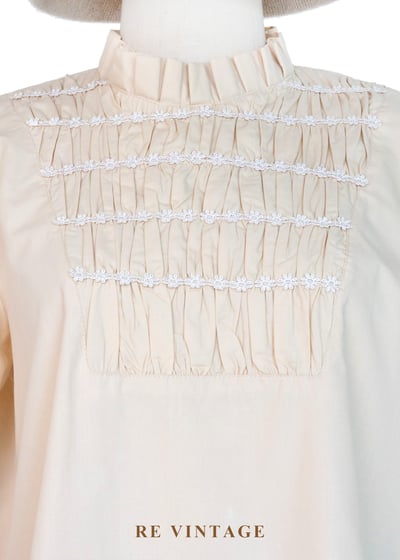 奶油褶影古典少女上衣10