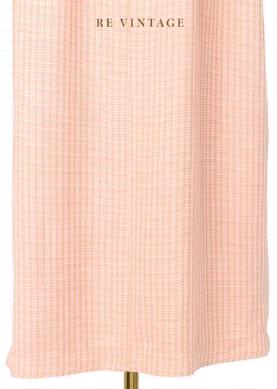 鮭魚粉橘色小格紋氣質長裙（28-32"）8