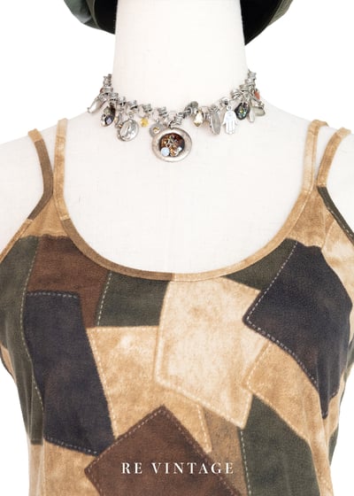 『歐洲寶物』大地系仙女薄款麂皮細肩帶背心3