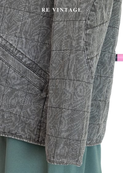 重磅水洗迷幻格紋硬挺夾克9