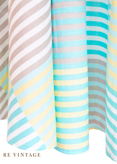 『歐洲寶物』套裝 - 薄荷奶黃色格紋線條大圓裙（27")4