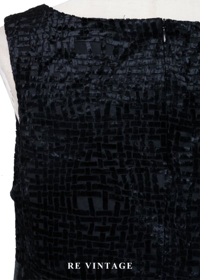 織紋格紋迷宮黑絨長洋裝10