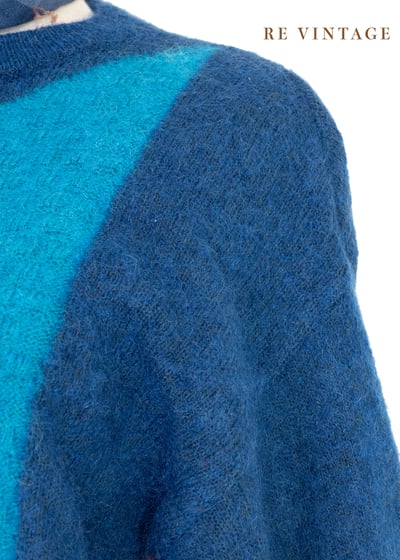 海洋藍藍彩色方塊海馬毛針織毛衣4