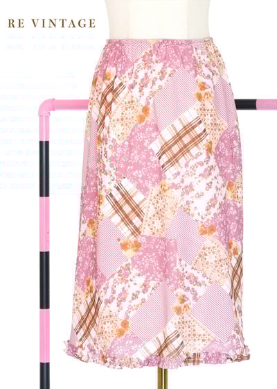 如夢如幻的拼布花紋雪紡裙裙（22-31"）1