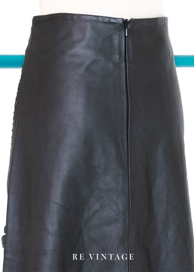 立體小花皮革美裙（26"）7