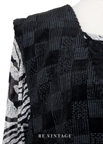 黑灰色格紋燈芯絨背心13