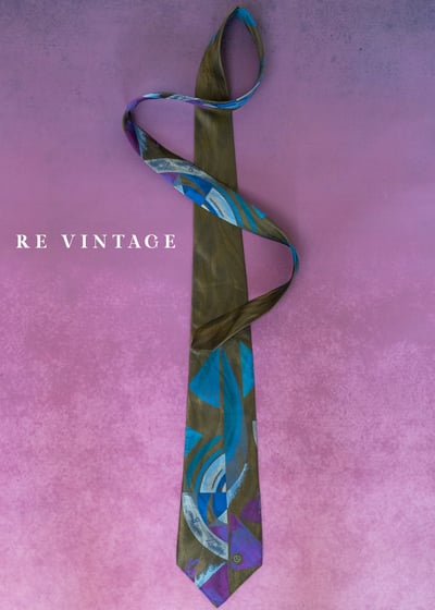 抽象現代主義色塊拼接領帶2