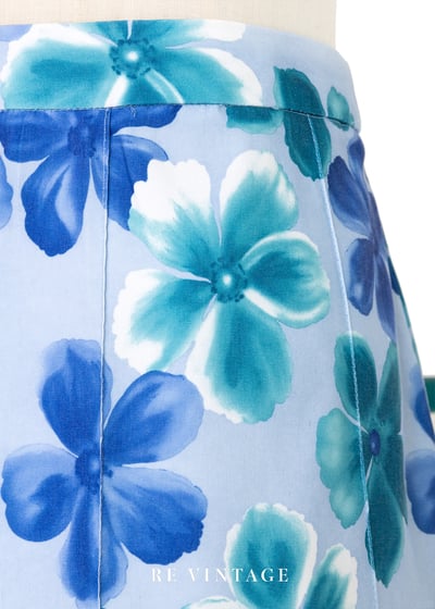 Icy Blue 藍花盛開中長裙（25"）4