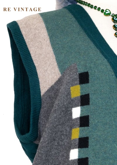色塊跳動節奏毛料針織背心5
