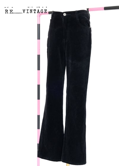 美少女愛心燈芯絨黑色長褲3