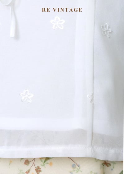 質感單品 - 初冬寒月小花橫壓褶刺繡背心7