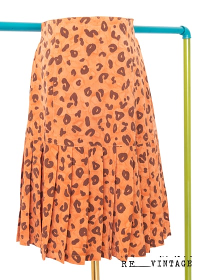 暗橘色小豹紋百摺短裙（25"）6