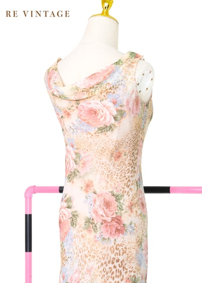 美麗佳人玫瑰豹紋氣質洋裝13