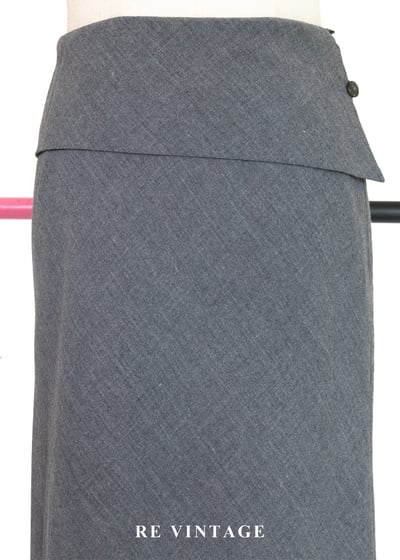 必備單品 - 翻摺簡約氣質灰色長裙（26"）3