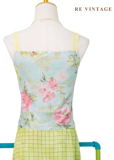 法國小鎮薄荷藍花朵背心9