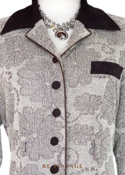 質感單品 - 溫潤培茶壓印花紋西裝式長洋裝5