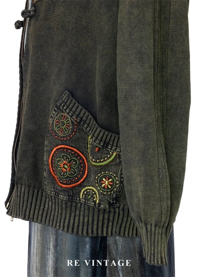 旅途文化印記橄欖綠黃連帽外套12