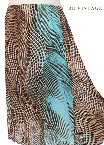 蛇紋錯位美感 - 湖水藍幻象及膝裙（24-29"）8