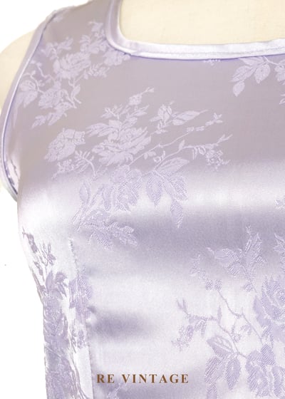 套裝背心 - 淡雅夢幻冰紫色花卉圖騰背心7