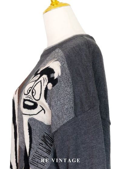 俏皮卡通人物灰系針織毛衣10