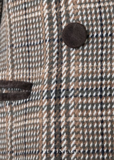 氣質單品 - 日本製 棕綠色的格紋西裝外套6