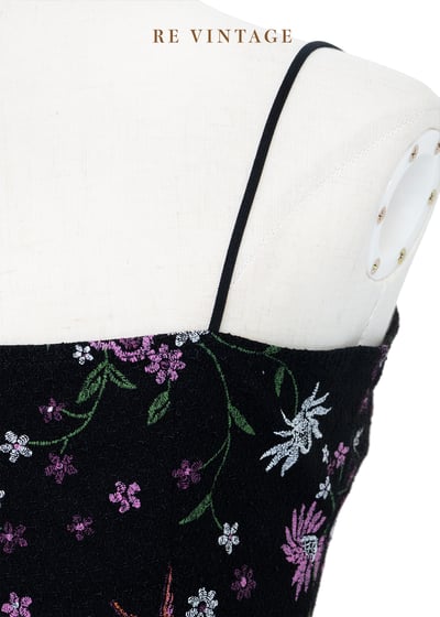 粉邊花鳥華麗少女細肩帶背心11