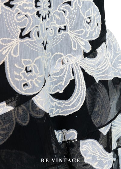 復古大花黑白氣質洋裝6