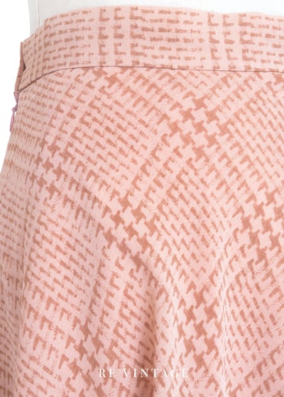 甜甜粉紅菱格印刷紋路長裙（24"）9