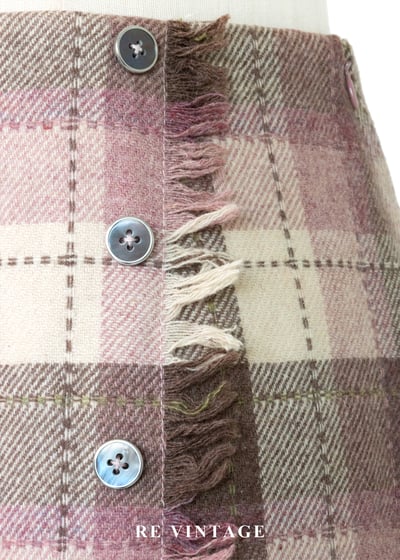 柔柔粉霧棕格紋流蘇短裙（26“）5