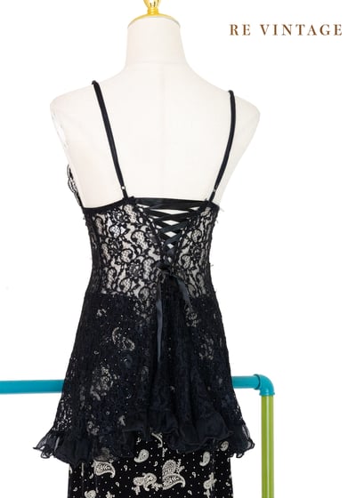 墨西哥製 - 瑪瑙黑蕾絲辣辣小背心9