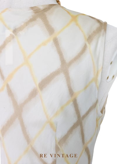 奶油雲階菱格紋氣質洋裝13